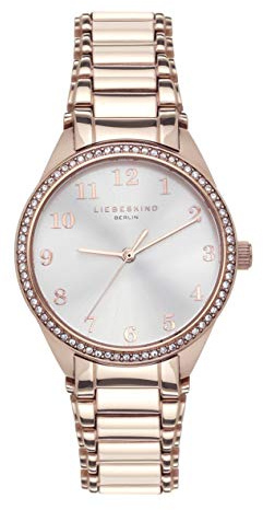 Liebeskind Berlin Damen Analog Quarz Uhr mit Edelstahl Armband