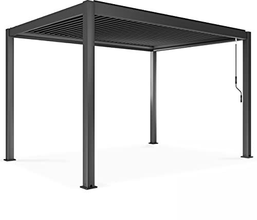 Freistehende, bioklimatische Pergola, grau, 3 x 4 x 2,5 m
