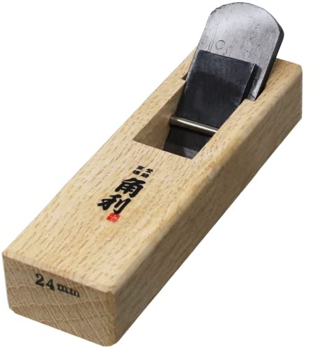 KAKURI Mini Hand Plane for Wood 24mm [Flat Sole] - Japanese Small Block Plane Tool for Woodworking, Chamfering, Smoothing - 4.8 x 1.4 x 1.5 Inches, Made in Japan