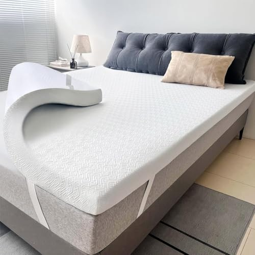 Airensky 2 Inch Memory Foam Mattress Topper, Cooling Gel Infused High Density Twin (39x75) Topper with Removable Skin-Friendly Cover, Bed Topper for Pressure Relief Back Pain, CertiPUR-US Certifie