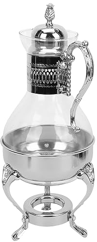 JTBDWOSK Casa Giapponese Teiera Turca Home Shop Pot Pots Bottiglia per Produttore Scaldabagno Argento Bollitore Ristorante Party caffè Uso Porcellana Accessori di Vetro Espresso,Argento
