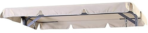 KOEM Ersatzteile Top Ersatzbezug Ecru aus Polyester, wasserdicht, für Hollywoodschaukel, 3-Sitzer, für den Garten