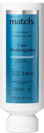 O Boticário | Match | Acondicionador Liso Prolongado Anti-Frizz | 280 ml | Acondicionador Cabello Liso | Match | Prolonga el liso y elimina el frizz | Suave 3 días | Vegano