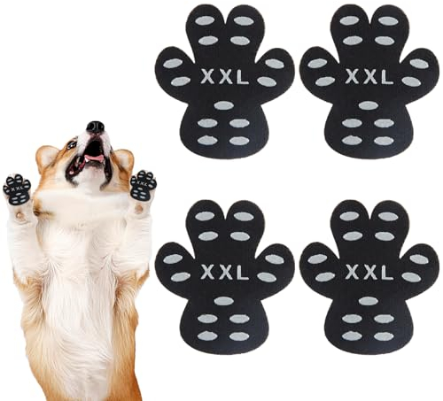 Darryy Anti-Rutsch Pfotenschutz für Hunde 24 Stücke,Selbstklebende Silikon-Gel Beständig rutschfest Traktion Hund Schuhe Hundeschuhe Hundesocken Ersetzen (XXL)