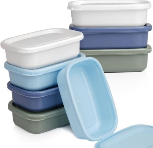 8 Kleine Dosen mit Deckel Plastik, 110ml Mini Frischhaltedosen zum Einfrier | Wiederverwendbar Dosen, Gefrierdosen Aufbewahrung von Lebensmitteln, Snack Box, Brotdosen Zubehör, GewüRzbehälter