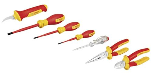Bosch Professional gemischtes VDE-Handwerkzeug-Set (mit einpoligem Phasenprüfer – 7-teilig)
