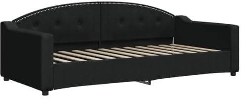 ZQQLVOO Betten, bettrahmen & lattenroste Schrankbett Polster kopfteil Tagesbett Schwarz 90x200 cm Stoff