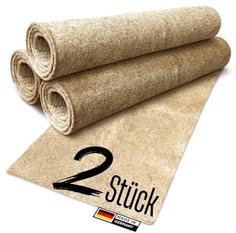 ProFlora® Nagerteppich aus 100% Hanf - Biologisch abbaubare Hanfmatten für Nager wie Kaninchen, Meerschweinchen und Hamster (100 x 50 cm, 5 mm dick, 2 Stück)