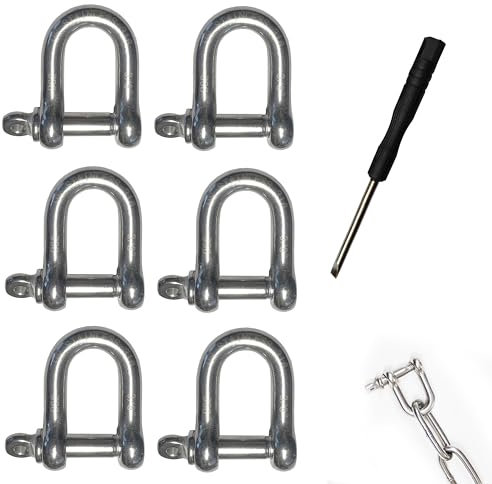 CZNBZIU 9 Grillete Recto De Acero Inoxidable De Forma Corta De (Tamaño Y Cantidad