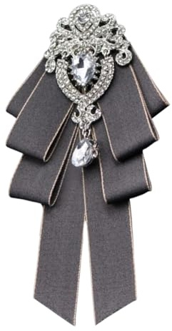 JKQBUX Bowknot Strass Fashion Ribbon Bow Brosche Vorgebundene Fliege für Männer Frauen Krawatte Weihnachten Hochzeit Party Zeremonie
