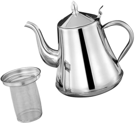 MOLUCKFU Tetera de Acero Inoxidable Resistente la Oxidación con Filtro y Boquilla Larga, Capacidad 1500ml Adecuada para Oficinas y Cafeterías Modernas