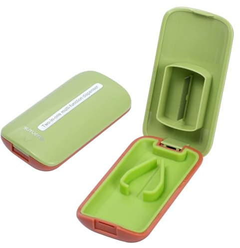 Pill Cutter, Removable Lining Silicone Pad Anti-Slip Tablet Cutter, Portable Pill Splitter for Tablets, Split Pills into Halves or Quarters, Perfect for Home, Office, Travel, and Daily Use (Green)