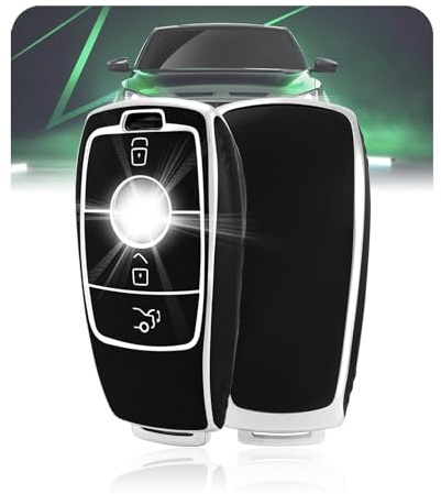 LELNOOS Autoschlüssel Hülle, Silikon Schlüsselhülle Schutz Schlüsselcover für Mercedes Benz A B C E G M R S V Klasse W177 W205 W213 W247 CLA GLA GLB GLC GLE 180 200 220 250 350 H247 Sprinter Vito