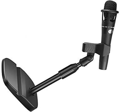 Support de Microphone de Bureau, Support de Clamp/Holder de Microphone de Bureau Réglable Empêcher la Table de Glissement Mic de Micro avec Tablette de Téléphone Slot de Stand pour le Streaming en