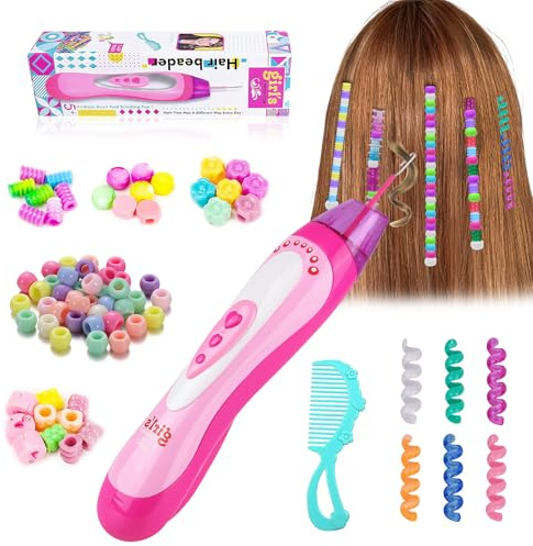 Set Capelli Bambina, Accessori Capelli Bambina Set, fai da te Perlina da Principessa di Strumenti per Stile Trucco Creativo, Giocattoli Bambini, Regali Natale per Ragazze 3-14 Anni (Rosa)