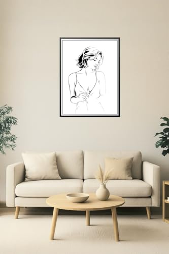 Wall Art Impact Gentle Lines – Minimalist Woman Sketch Poster 【Rolled Canvas】