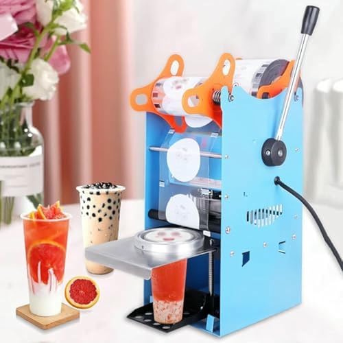 HOTAPEPU Machine De Scellage À Tasse Semi-Automatique pour Le Thé Au Lait, Scellage À Chaleur Rapide De 3 Secondes, Gère 300 À 500 Tasses Toutes Les Heures, Idéal pour Les Magasins De Boissons ~ /