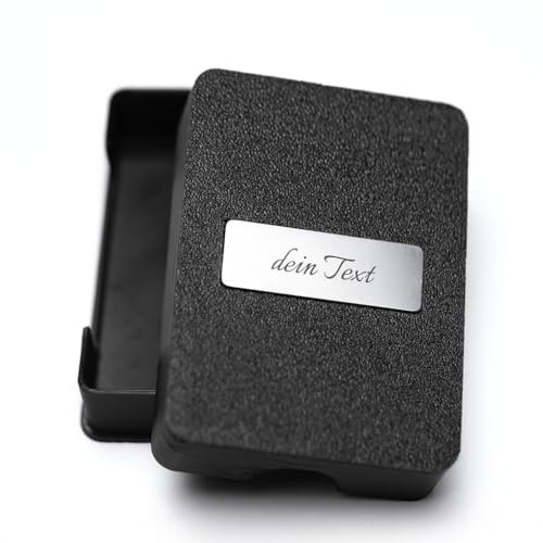 Broniks Personalisierte Kartenbox mit Edelstahl Gravurschild – Individuelle Aufbewahrungsbox für Spielkarten oder Sammelkarten Geschenk/kompatibel mit Kartenspielen wie Phase 10 (Kartenspiel-Box)