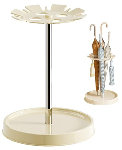 Rack Round Umbrella Stand Rack - Organizador De De Acero, Soporte De Almacenamiento A Prueba De Óxido | 4 Bandeja De Receptores De Agua De Lluvia, Metal Moderno Con Diseño De Drenaje Sin Esfue