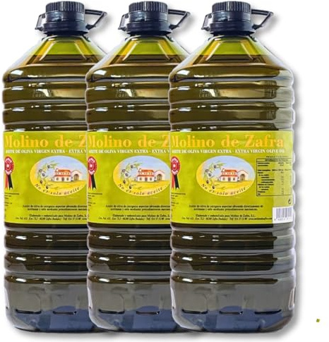 Aceite de Oliva Virgen Extra 5 Litros Premium sin Filtrar – AOVE 100% Reserva Familiar de Molino de Zafra – Cosecha Tradicional, Primera Prensada en Frío, Calidad Gourmet (MZ 5 litros (3 unidades)