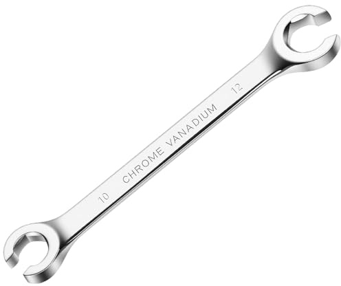 TIBOO DAY Flare Nut Wrench, 10mm x 12mm Double Open End Metric Wrench for Removing and Replacing Nuts for Automotive Repairs and Household Maintenance
