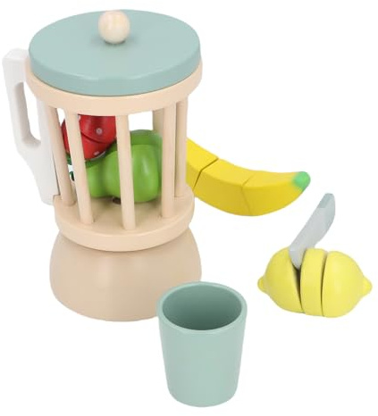 Fockety Ensemble de Jeu de mixeur en Bois, Presse-Agrumes, Jouet de Cuisine interactif et éducatif pour Parents et Enfants, idéal pour la Maternelle et la Maison