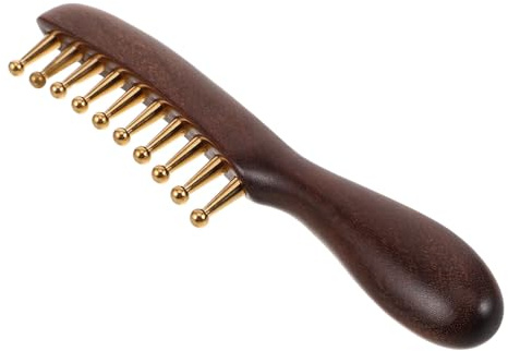 DECHOUS Peigne De Massage Du Cuir Chevelu Fait Main En Bois De Santal Peigne À Dents Larges Pour Démêler Sans Tirer Outil De Massage Crânien Livré Avec Pochette