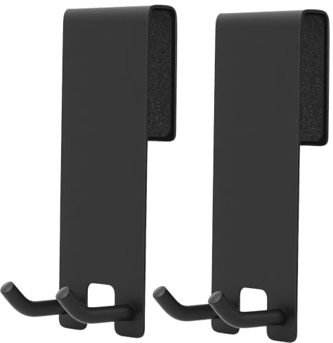 Lot de 2 porte-serviettes de douche en verre - Sans perçage - Crochets de douche pour paroi en verre de 6 à 10 mm - Porte-serviettes pour paroi de douche - Support pour raclette de douche - Avec