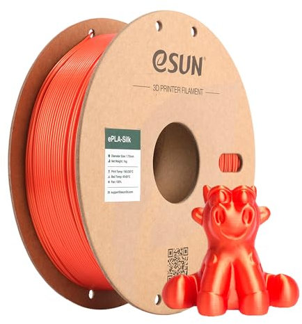 eSUN Seide PLA Filament 1.75mm, Seidig Glänzendes 3D Drucker Filament PLA, Maßgenauigkeit +/- 0.05mm, 1kg Spule (2.2 LBS) 3D Druck Filament für 3D Drucker, Seide Jacinth