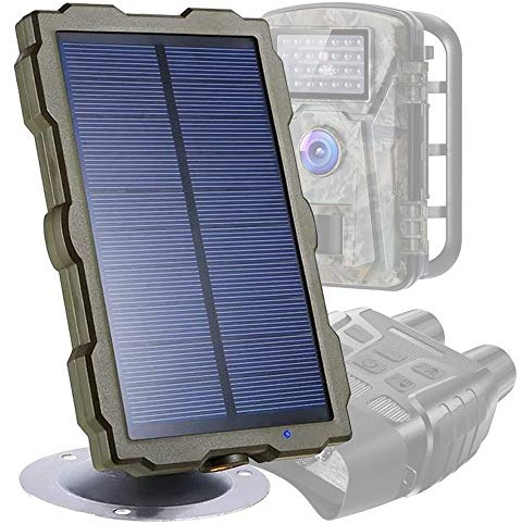 BraveKing Solarpanel für Jagdkamera Wildkamera, IP66 Wasserdicht DC 6V/1700mAh Solar Power Bank Ladegerät Outdoor Tragbares Wiederaufladbares mit Installationskit, für Wildlife Überwachungskamera