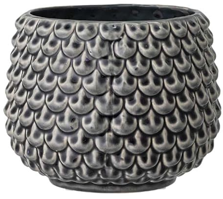 Nordring Maceta Pino - Macetero Decorativo Redondo para Flores e Plantas para Interiores L (16,5 cm ø), Gris, Cerámica