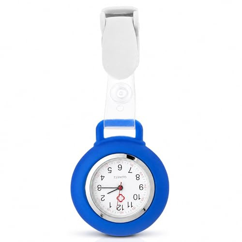 Balacoo Clip On Pocket Watch, Retractable Nurses Watches for Women, Hanging Digital Clip Fob for Nurses Doctors (Blue)