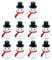 Gadpiparty 10 Stück Miniatur-Weihnachtsschneemannfiguren Winzige Weihnachtsfiguren Mini-Harz-Schneemänner Mikrolandschaftsornamente für Schneekugeln Feengärten Puppenhausdekore Schwarz