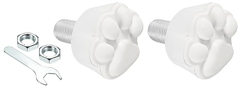 M METERXITY Roller Skate Stopper - Rubber Brake Block Toe Stops, Adjustable with Bolts Cat Claw, Apply to Roller Skate (0.6 Inch Dia Thread, White)
