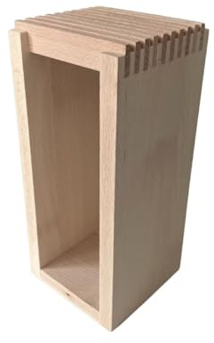 Fackelmann 56772 Bloc à couteaux de cuisine en bois, bloc pour couteaux de cuisine, bloc à couteaux bois moderne et élégant, Bois, 25,4 x 11 x 11 cm