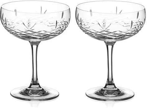 DIAMANTE Frederik Bagger Gatsby Saucers - Set of 2 Champagne Saucer Coupes (Clear)