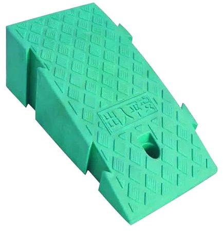 YLKWNG Rampes de Bordure D'allée Rampe de Seuil Portable Rampes de Trottoir en Plastique pour Quai de Chargement Garage Trottoir Scooter Vélo Moto 1 Paquet(Green,High 19cm)
