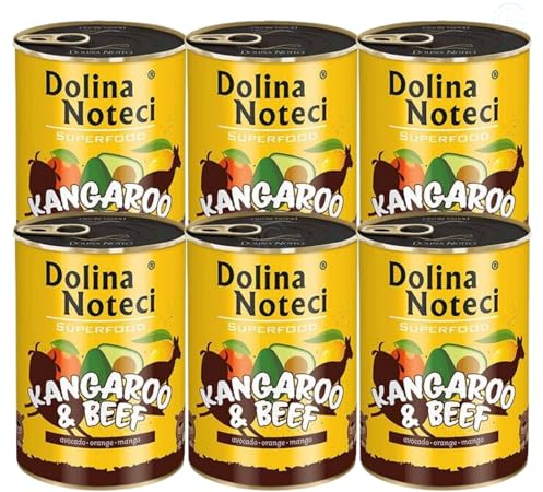 Dolina Noteci Premium Superfood Wet Dog Food with Kangaroo & Beef, Grain-Free High Protein (6x400g)