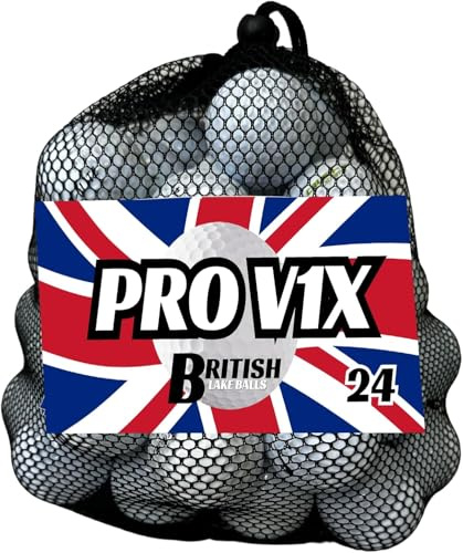 British Lake Balls - Recycled ProV1x golf balls Grade A - Premium Quality Pro V1x Lake Golf Balls for Golf Practice & Play - 24 pack