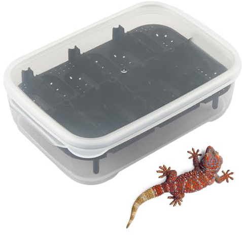Humkopnl Reptilien-Brutkasten | 14 Gitter Gecko Zuchtkäfig - Transparente Zuchtbox Reptilienlebensraum für Indoor Outdoor Heimtransport Skorpion Spinne Frauen Männer Klettern