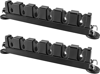 GRSVDF Magnetic Fishing Rod Holder, Fishing Pole Rack Vertical Rod Storage Holders for Truck Bed, Garage Door, Boat Wall, Store 6 Fishing Rods, 1 Pair Black