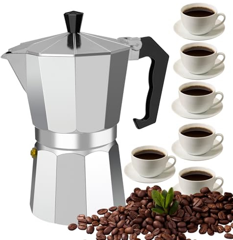 Lnopever Cafetiere Italienne Induction Moka Induction 6 Tasses, Aluminium Moka Pot Cafetiere Italienne Inox Pour La Maison Et Le Camping