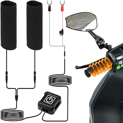 1 paire de poignées chauffantes pour moto - 12 V - USB - Poignées chauffantes pour l'hiver - Régulation intelligente de la température à trois niveaux - Barre chauffante universelle