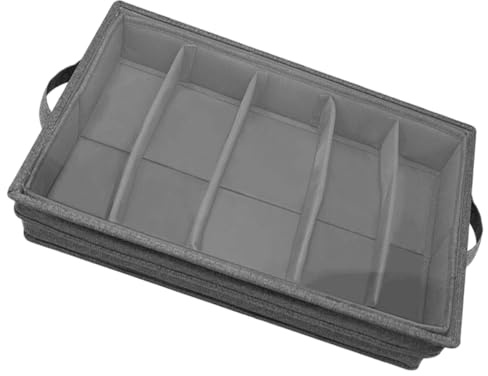 JOINPAYA Organizer Portaposate con Coperchio Trasparente, Scatola Portautensili da Cucina con Scomparti, Accessorio la Casa con Maniglie Laterali per Trasporto Facile