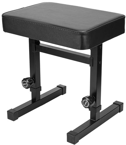 TIZECO Piano Bench Adjustable Stool, Heavy Duty Music Keyboard Bench Seat for Piano Keyboard Stand with Black Padded Cushion for Musicians Piano Stool Chair Automatic Height Adjustment