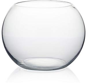 WGV Schüssel Glasvase, Durchmesser 20,3 cm, Höhe 15,2 cm, offene Breite 12,1 cm, klare Bubble Vase, Pflanzbehälter, Fischschale für Hochzeit Party Event, Home Office Decor, 1 Stück