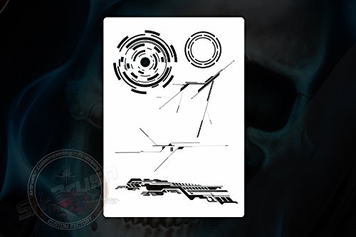Herterich Products Pochoir aérographe, circuit imprimé électronique, pochoir pour tatouage et graffiti, réutilisable et résistant aux solvants, Mylar 0,1 à 0,2 cm, pour aérographe et sprays
