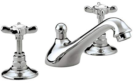 Bristan 1901 Traditional Bathroom Taps, chrome 3 hole basin mixer tap | N 3HBAS C CD, Traditional design, Includes pop-up waste, bathroom sink taps, Matching showers available, Lifetime Cover