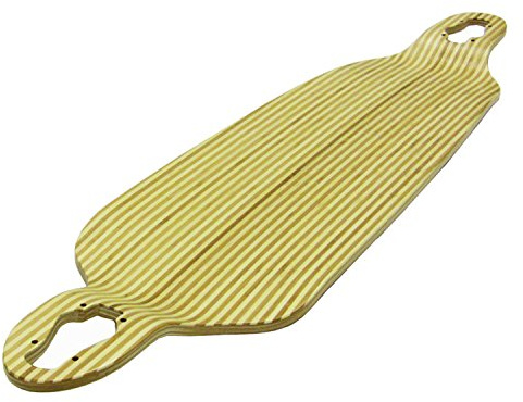 TGM Skateboards Drop Down/Through Longboard Deck - Zebra Bamboo Inlay - 9.75 x 39.75