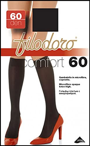 Set 6 FILODORO Gambaletto Comfort 60 Nero Calza Da Donna Accessorio Moda